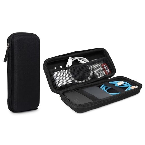 GadgetBite Portable Electronic Accessories Organizer - Travel-Friendly Pouch for Vlogging Camera, USB Cables, Power Banks, Adapters, Hard Disks, and More (Black)